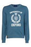 Толстовка худи голубая без капюшона Oxford